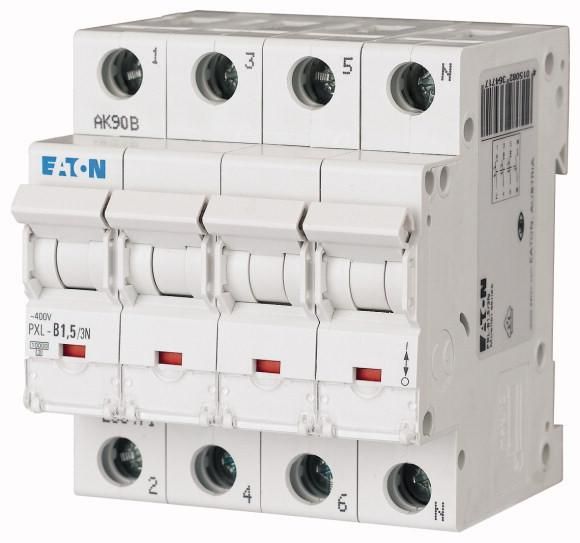 Eaton PXL-C1,5/3N miniature circuit breaker, 1.5A, 3p+N, C-Char, 236513
