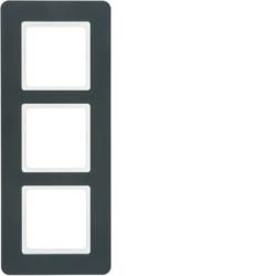 Berker 10136186 frame 3-way Q.7 anthracite velvet