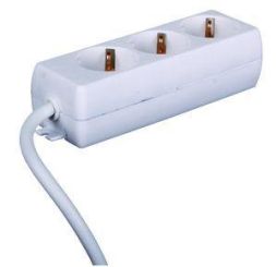 Pollmann 3653050 3-way 1.5m 45 ° offset white table socket