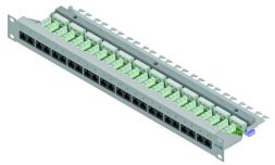 PROTEC.net 05300727 PNPP6A24 Cat6A-ISO 24xRJ45 light grey patch panel LSA+ compact 19&amp;#039; 1U