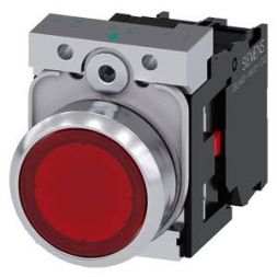 Siemens 3SU1152-0AB20-1CA0 push button illuminated 22mm round red 1OE