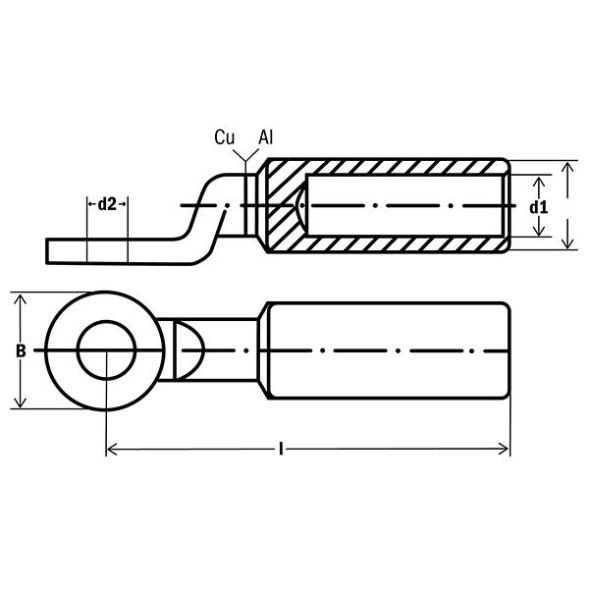 HAUPA 293314 compression cable lug 70qmm 1f M10 bare