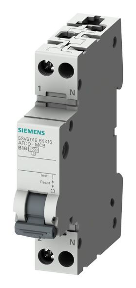 Siemens 5SV6016-7KK10 AFDD-MCB C10 2-pole 230V 1TE fire protection switch