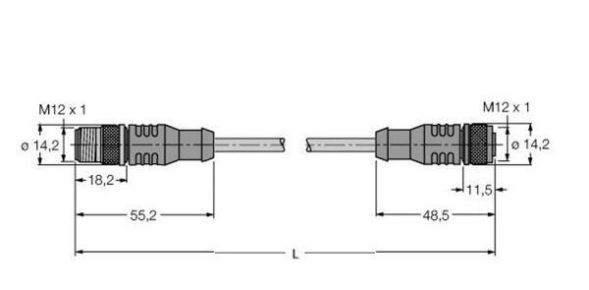 Turck 6604829 RSC-RKC5701-0.3M bus cable