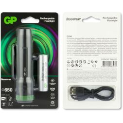 GP 260GPACTCR4100 rechargeable flashlight 650 lm 135m, IPX7, incl. battery