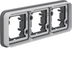 Berker 13303505 Frame 3-way horizontal for flush mounting light grey, matt Berker W.1