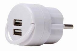 Kopp 473103017 with 2-way USB A max. 2.1A DC 5V arctic adapter