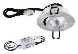 EVN PC20N31402 220-240V 3W 3000K 300lm R sb alu pol LED recessed ceiling spotlight