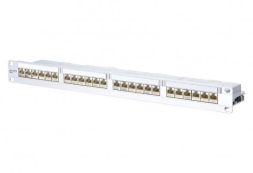 METZ CONNECT 1HE 24xRJ45 E-DAT 24x8 (8) LSA patch panel 19&amp;#039; Cat6A modular, 130856C-E
