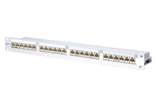 METZ CONNECT 1HE 24xRJ45 E-DAT 24x8 (8) LSA patch panel 19&amp;#039; Cat6A modular, 130856C-E