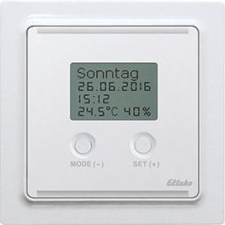 Eltako 30055167 BUTH55ED/12V DC-wg pure white with display bus clock thermo-hygrostat
