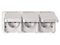 MERTEN MEG2390-8029 triple socket SCHUKO light grey