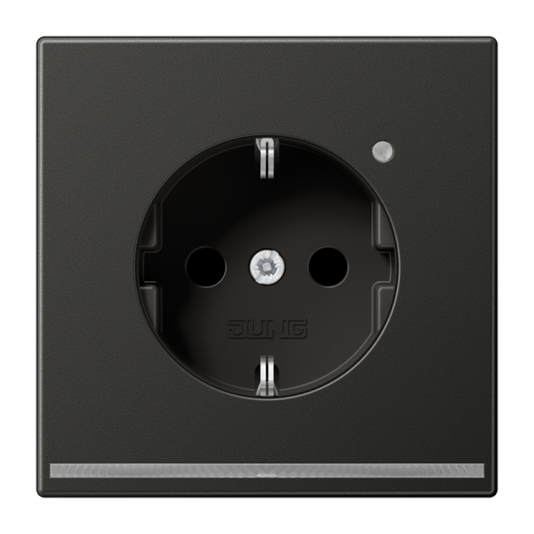 Jung AL1520-OANLNW SCHUKO® socket with LED orientation light, 16 A 250 V ~, integrated increased contact protection, SAFETY+, thermoplastic painted, LS series, anthracite