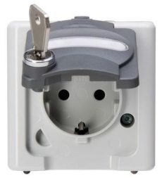 Kopp 103456009 AP-wet room 1-way No. 0 grey SCHUKO socket