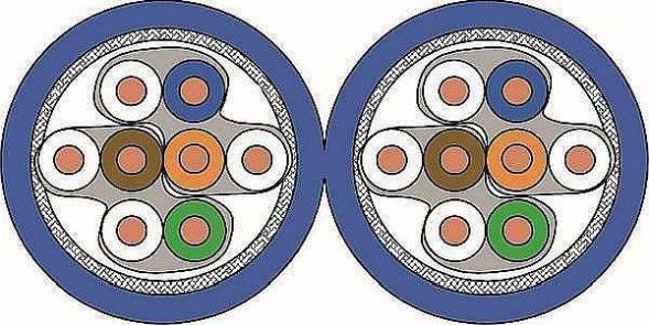 Draka Comteq UC400HS23 2x4x2xAWG23HF S/FTP CD7650924 data cable Cat6 400MHz blue