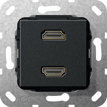 Gira 567110 HDMI 2-way gender changer insert black matt