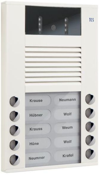 TCS AVE14103-0018 color 130 degrees AP 10 buttons 2 rows white video outdoor station