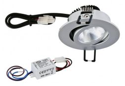 EVN PC20N31502 220-240V 3W 3000K 300lm R sb chrome matt LED recessed ceiling spotlight