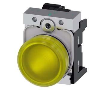 Siemens 3SU1152-6AA30-3AA0 indicator light 22mm round yellow lens smooth