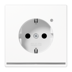 Jung LS1520-OWWLNW SCHUKO socket, 16 A 250 V ~, with LED orientation light, integrated increased contact protection, SAFETY+, thermoplastic, LS series, alpine white