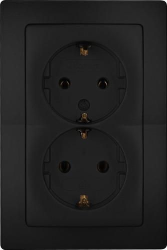 Kopp 941150080 PARIS matt black SCHUKO socket