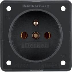 Berker 9619505 socket with protective contact pin black, matt Integro inserts