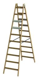 PROTEC.class PHSSLASB10 PHSLAB10 + aluminum steps on both sides 2x10 wooden stepladder