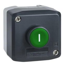 Schneider Electric XALD102 mounting with 1 button green housing