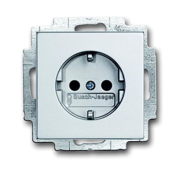 Busch-Jaeger 20 EUCBLI-83 SCHUKO® socket insert Busch-steplight®, with night orientation light aluminum silver