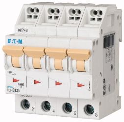 Eaton PLI-D13/4 miniature circuit breaker, 13A, 4p, D-Char, 101369