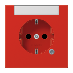 Jung LS1520INAKORT SCHUKO socket, 16 A 250 V ~, with function display, with label field, integrated increased contact protection, SAFETY+, thermoplastic, LS series, red