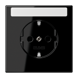 Jung LS1520NASW SCHUKO socket, 16 A 250 V ~, with label field, Duroplast, LS series, black