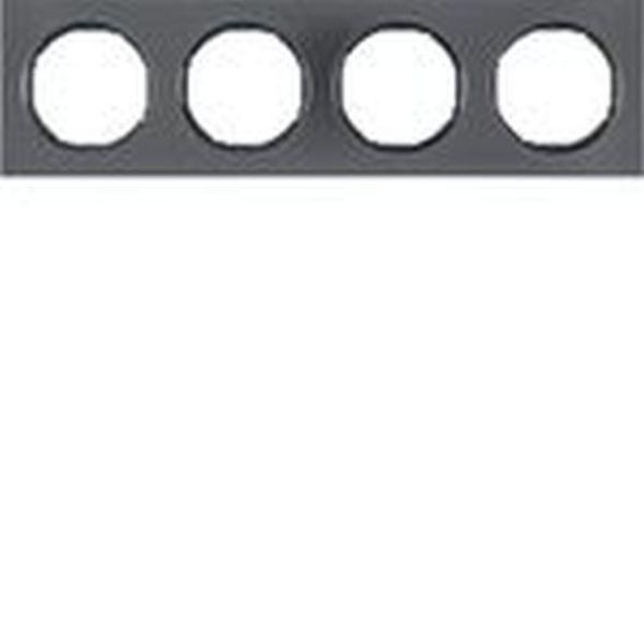 Berker MAN0106817 frame 4-way R.3 black chrome matt/black.