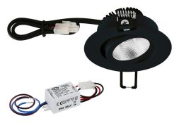 EVN PC20N31602 220-240V 3W 3000K 300lm R sb anthracite LED recessed ceiling spotlight