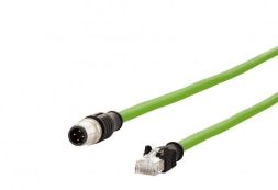 METZ CONNECT M12+RJ45 g. AWG26 4p. D-coded 2.0m connection cable, 142M4D15020