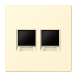 Jung LC1969-2WE201 cover (latched) for modular jack sockets 2-way, UMA-CAT6A, RADIALL, Panduit, Assmann, thermoplastic painted, LS series, white ( LC1969-2WE201 )