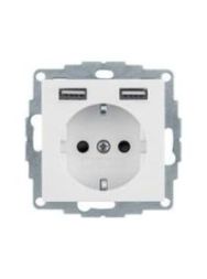 Berker 48036089 ZP socket 1f pole velvet U UP horiz IP20