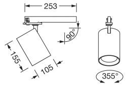 Siteco 51SE33DBA5B Spot21 32° 4960lm 927 DAML 105 black LED track spotlight