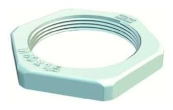 OBO Bettermann 116 M M25 PS light grey polystyrene lock nut, 2049546