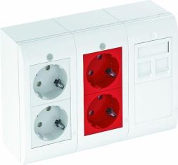 OBO Bettermann 6109916 WGA-K3WRD4 RW 3-way surface-mounted Modalnet complete unit