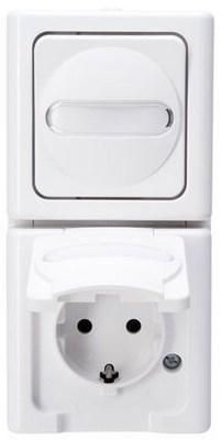 Kopp 130802000 AP-Wet room combo Arctic white universal switch
