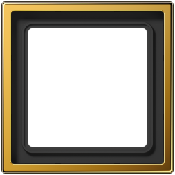 Jung LS981GGO frame 1-way, vertical and horizontal mounting, metal with real gold plating, LS 990, gold-plated