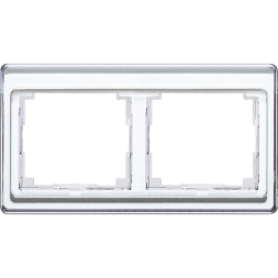 Jung SL5820SI frame 2-way, horizontal mounting, acrylic glass, SL 500, silver