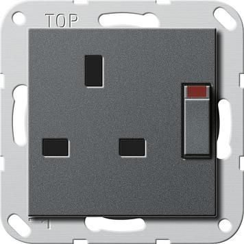 Gira 277828 socket BS 13 A KS switchable System 55 Anthracite