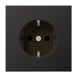Jung AL1520NKID SCHUKO socket, 16 A 250 V ~, without claws, integrated increased contact protection, SAFETY+, painted aluminium, LS series, dark