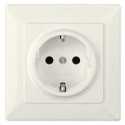 Siemens 5UB1582 SCHUKO socket with cover plate titanium white