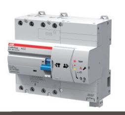ABB Stotz-Kontakt F-ATI4Test A-25/0.3, F-ATI4Test A-25/0.3 residual current circuit breaker 7TE 4P, type A, 25A, 300mA, short-circuit, FI auto-test, 2CSF304130R3250