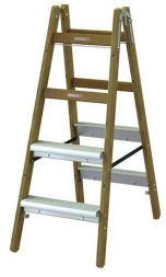 PROTEC.class PHSSLASB24 PHSLAB24 + aluminum steps on both sides 2x4 wooden stepladder