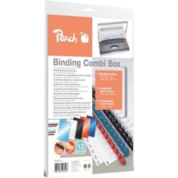 Peach PB100-14 plastic binding set for 12 documents, binding spines