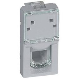 Legrand 079231 Telephone socket MOSAIC 1 for RJ11 2mod alu, (aluminium)